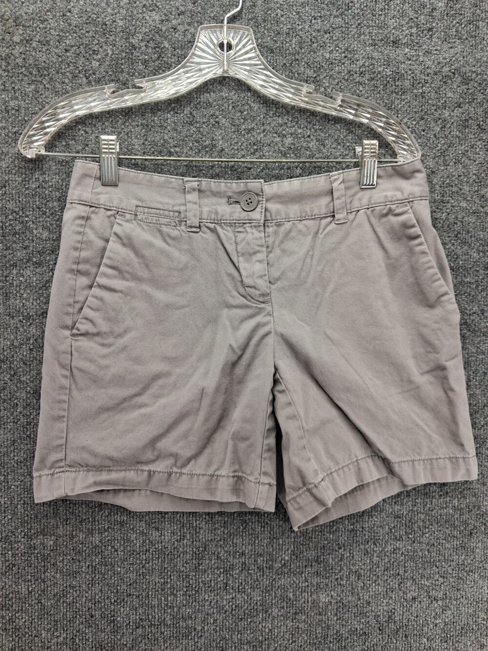 Ann Taylor Loft Shorts Womens 00 Gray Flat Front Chino